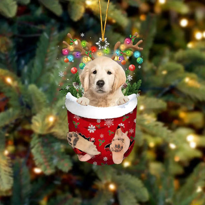 Dog in Snow Pocket Ornament 2 | BUY 3 GET 1 FREE🎄