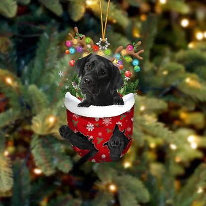 Dog in Snow Pocket Ornament 2 | BUY 3 GET 1 FREE🎄