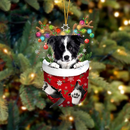 Dog in Snow Pocket Ornament 2 | BUY 3 GET 1 FREE🎄