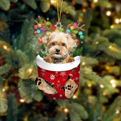 Dog in Snow Pocket Ornament 2 | BUY 3 GET 1 FREE🎄