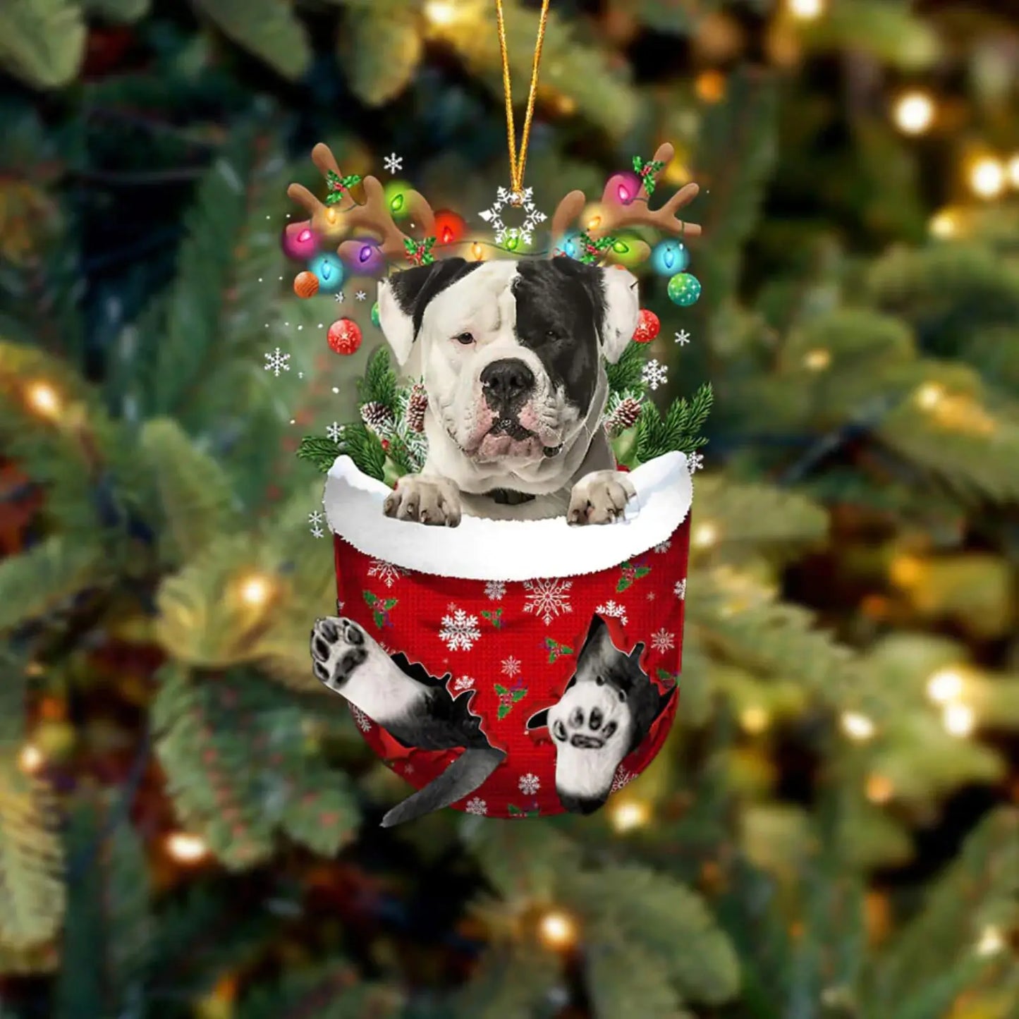 Dog in Snow Pocket Ornament 2 | BUY 3 GET 1 FREE🎄