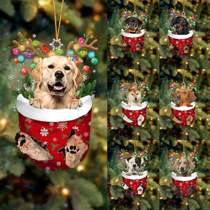 Dog in Snow Pocket Ornament 2 | BUY 3 GET 1 FREE🎄