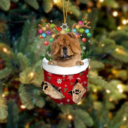 Dog in Snow Pocket Ornament 2 | BUY 3 GET 1 FREE🎄