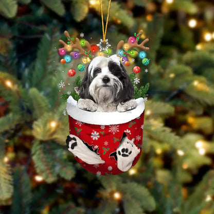 Dog in Snow Pocket Ornament 2 | BUY 3 GET 1 FREE🎄