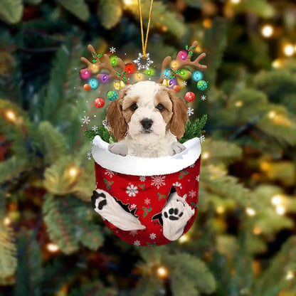 Dog in Snow Pocket Ornament 2 | BUY 3 GET 1 FREE🎄