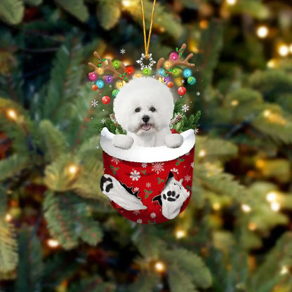 Dog in Snow Pocket Ornament 2 | BUY 3 GET 1 FREE🎄