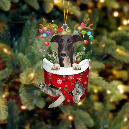 Dog in Snow Pocket Ornament 2 | BUY 3 GET 1 FREE🎄