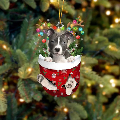 Dog in Snow Pocket Ornament 2 | BUY 3 GET 1 FREE🎄