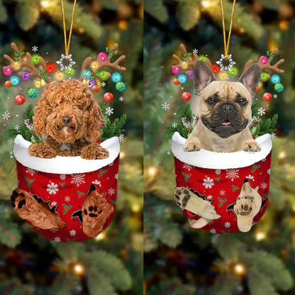 Dog in Snow Pocket Ornament 2 | BUY 3 GET 1 FREE🎄