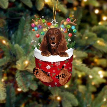 Dog in Snow Pocket Ornament 2 | BUY 3 GET 1 FREE🎄