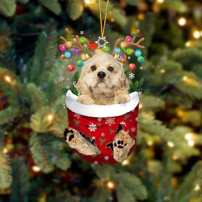 Dog in Snow Pocket Ornament 2 | BUY 3 GET 1 FREE🎄