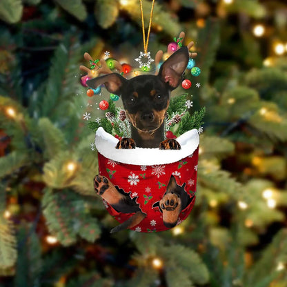 Dog in Snow Pocket Ornament 2 | BUY 3 GET 1 FREE🎄