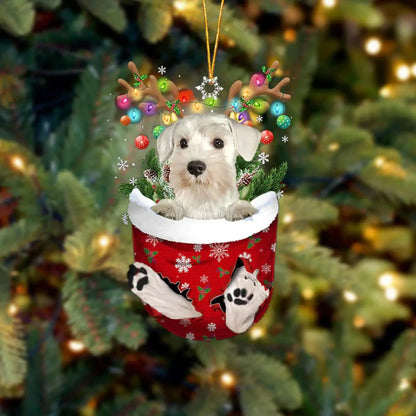 Dog in Snow Pocket Ornament 2 | BUY 3 GET 1 FREE🎄