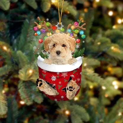 Dog in Snow Pocket Ornament 2 | BUY 3 GET 1 FREE🎄